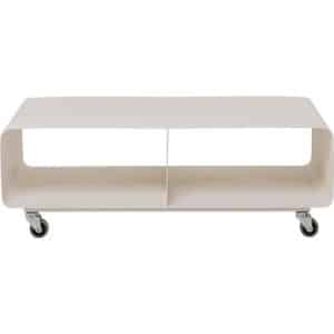 KARE DESIGN Lounge M TV-bord, m. 2 rum og hjul - creme stål (90x42)